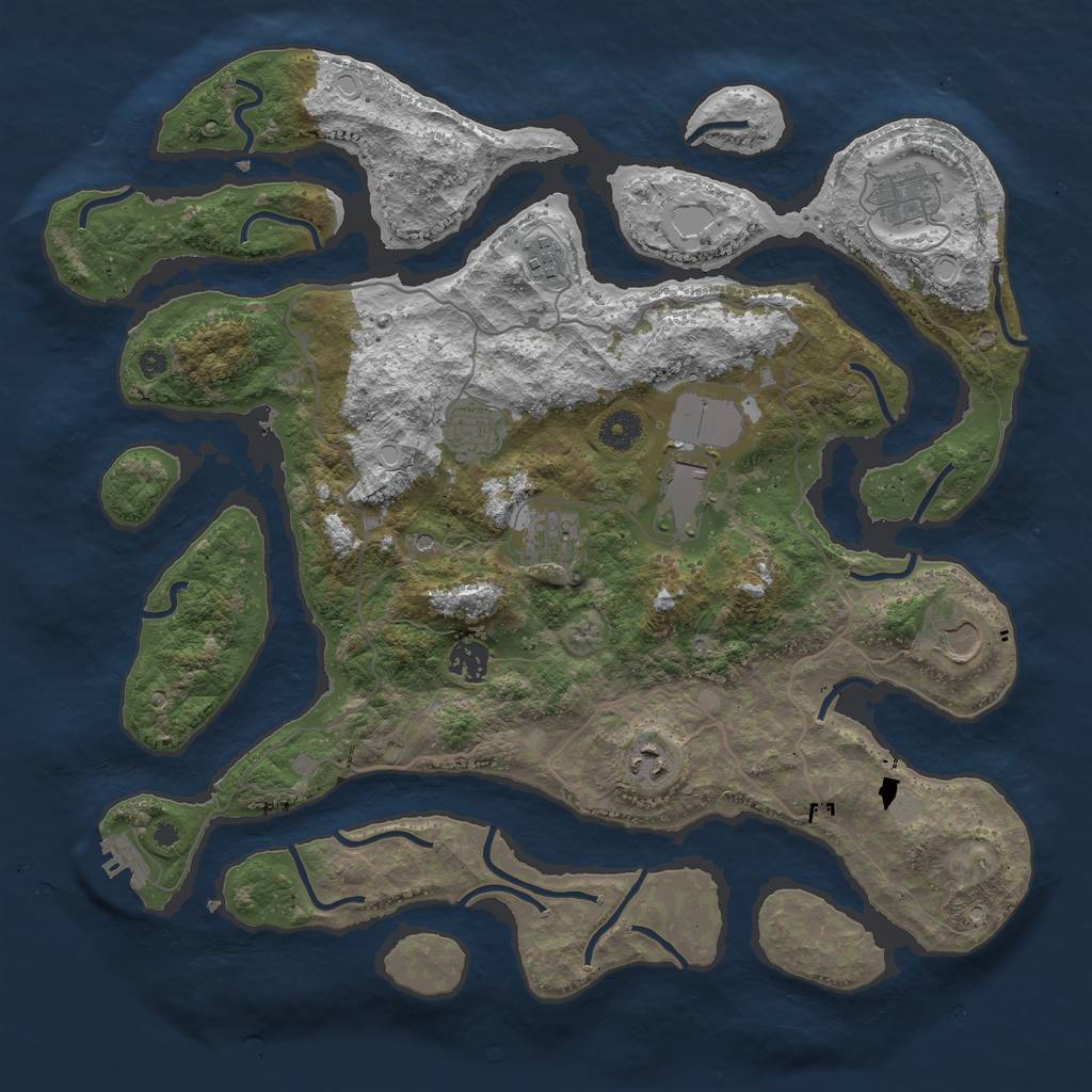 Rust Map: Procedural Map, Size: 4000, Seed: 1762032480, 15 Monuments