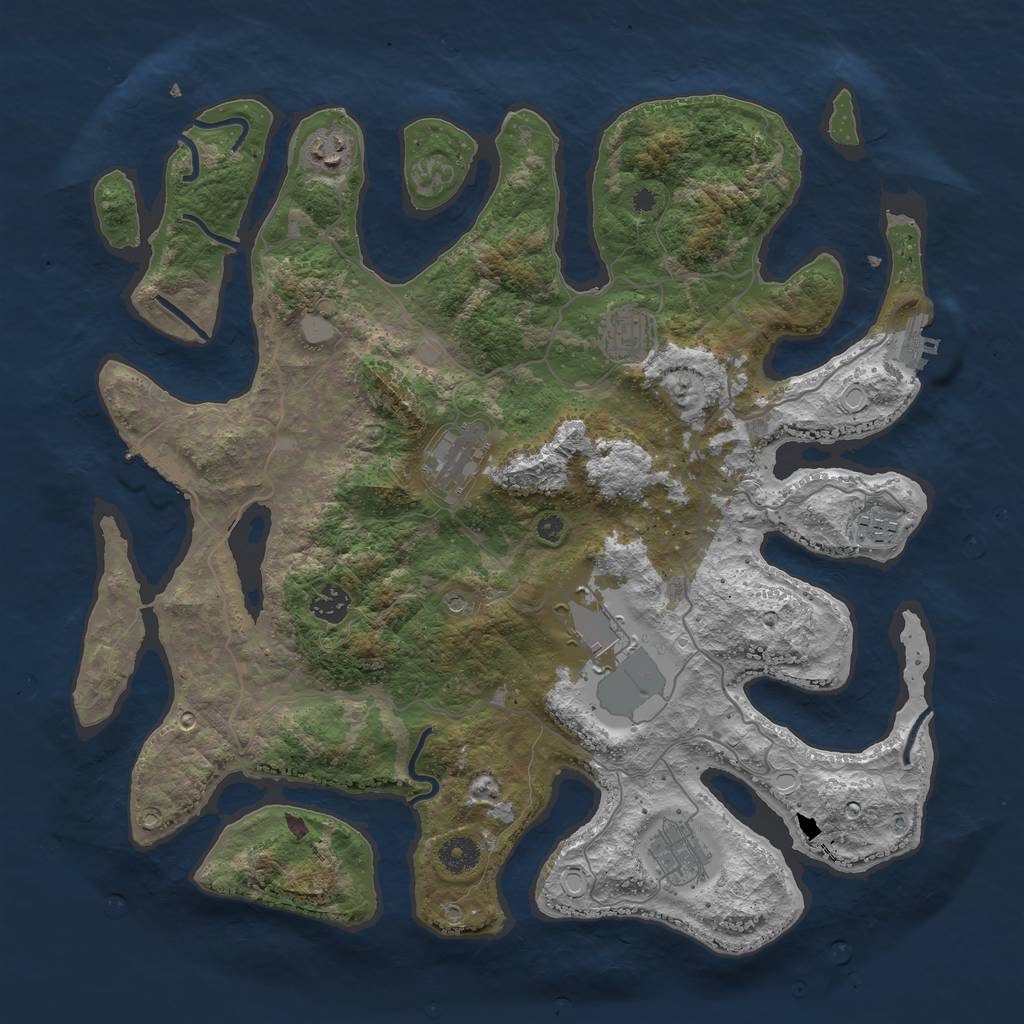 Rust Map: Procedural Map, Size: 4000, Seed: 414488, 15 Monuments
