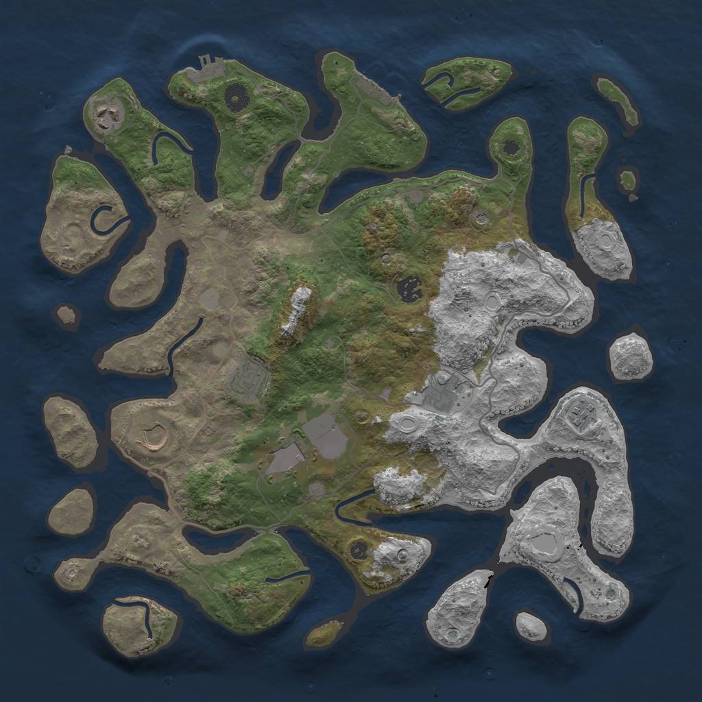 Rust Map: Procedural Map, Size: 4000, Seed: 560633, 15 Monuments