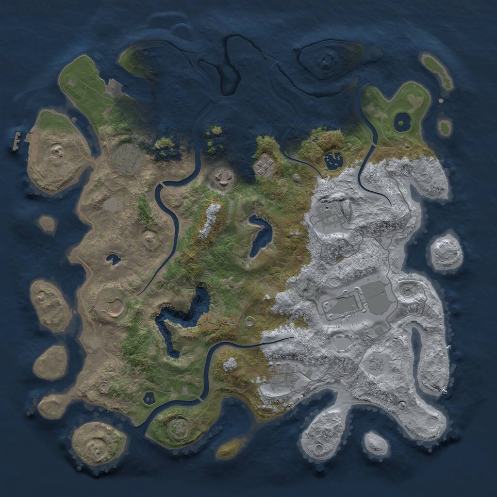 Rust Map: Procedural Map, Size: 4000, Seed: 560633, 13 Monuments