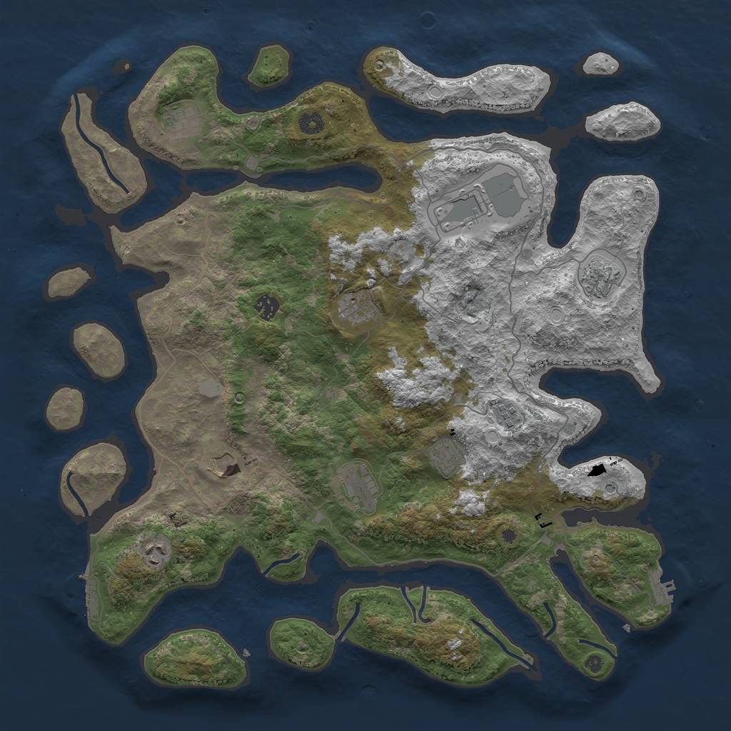 Rust Map: Procedural Map, Size: 4500, Seed: 6282834, 18 Monuments