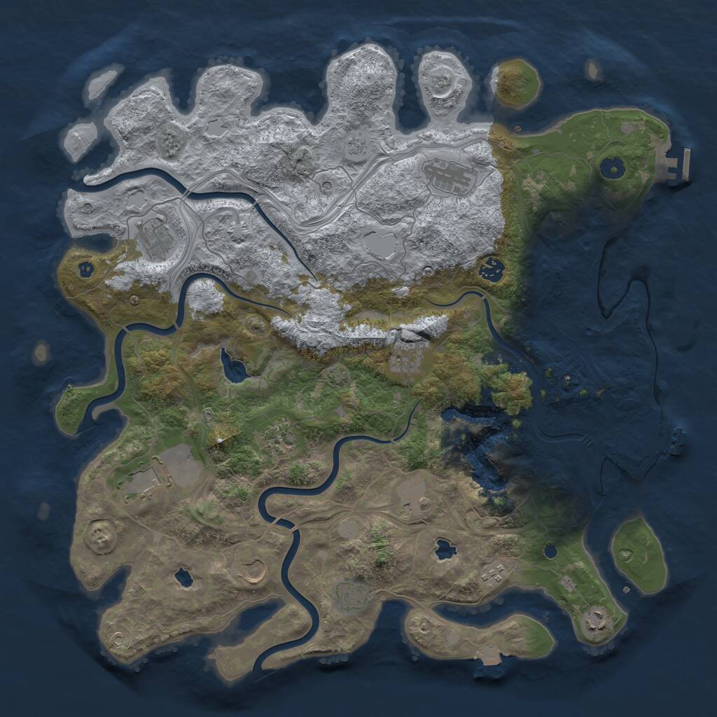 Rust Map: Procedural Map, Size: 4500, Seed: 1662569, 17 Monuments