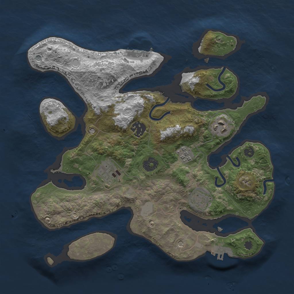 Rust Map: Procedural Map, Size: 3000, Seed: 88014054, 13 Monuments