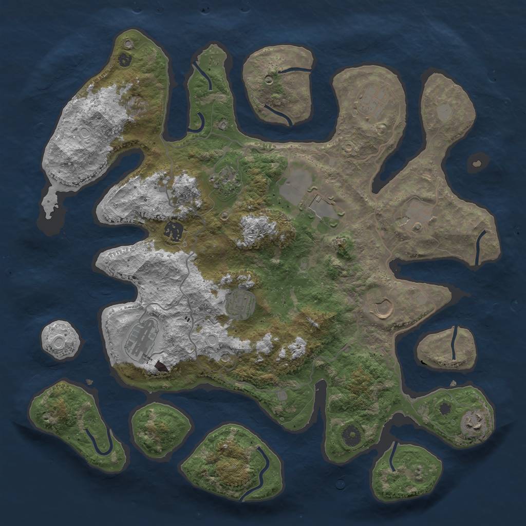 Rust Map: Procedural Map, Size: 4000, Seed: 332098, 15 Monuments