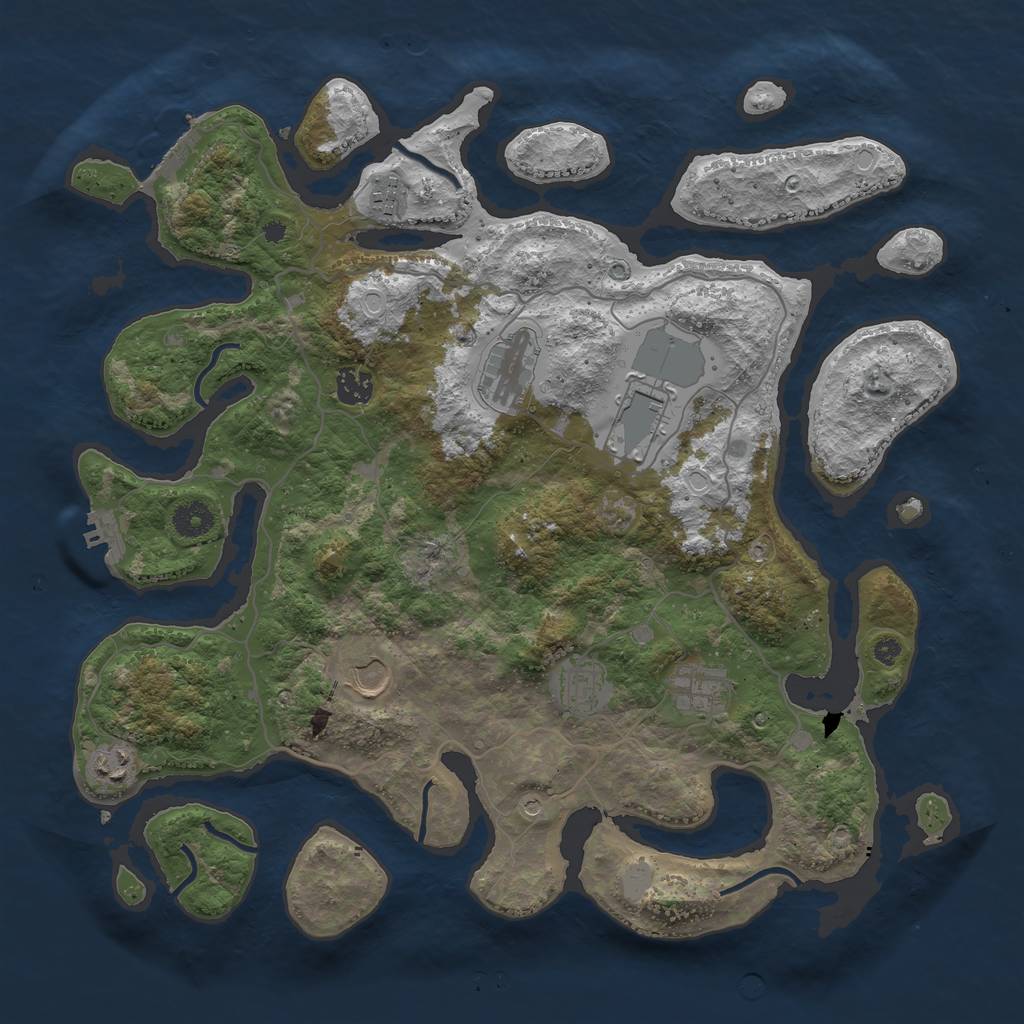 Rust Map: Procedural Map, Size: 4000, Seed: 652331, 16 Monuments