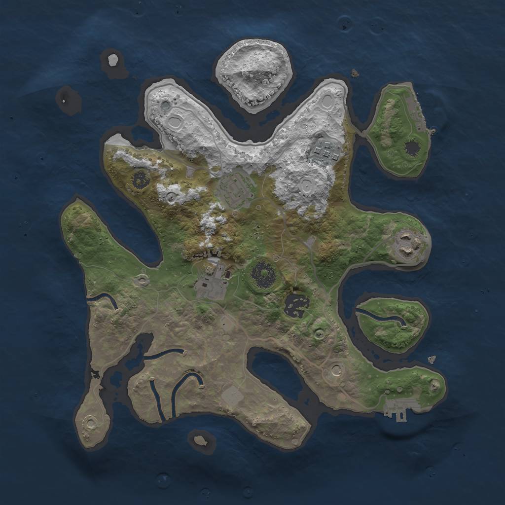 Rust Map: Procedural Map, Size: 3000, Seed: 450912907, 13 Monuments
