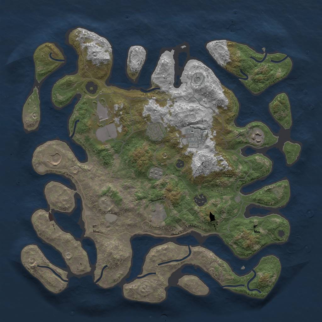 Rust Map: Procedural Map, Size: 4000, Seed: 841592067, 14 Monuments
