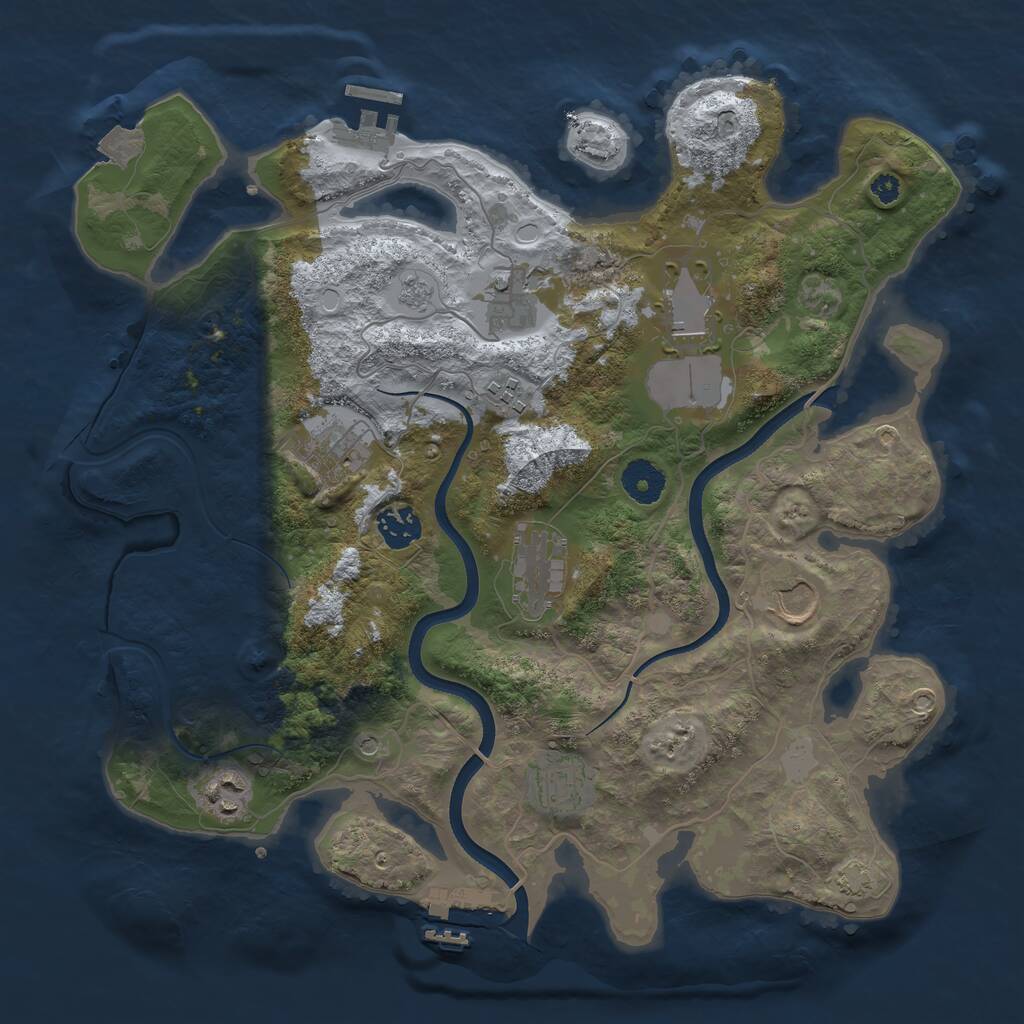 Rust Map: Procedural Map, Size: 3600, Seed: 920346833, 15 Monuments