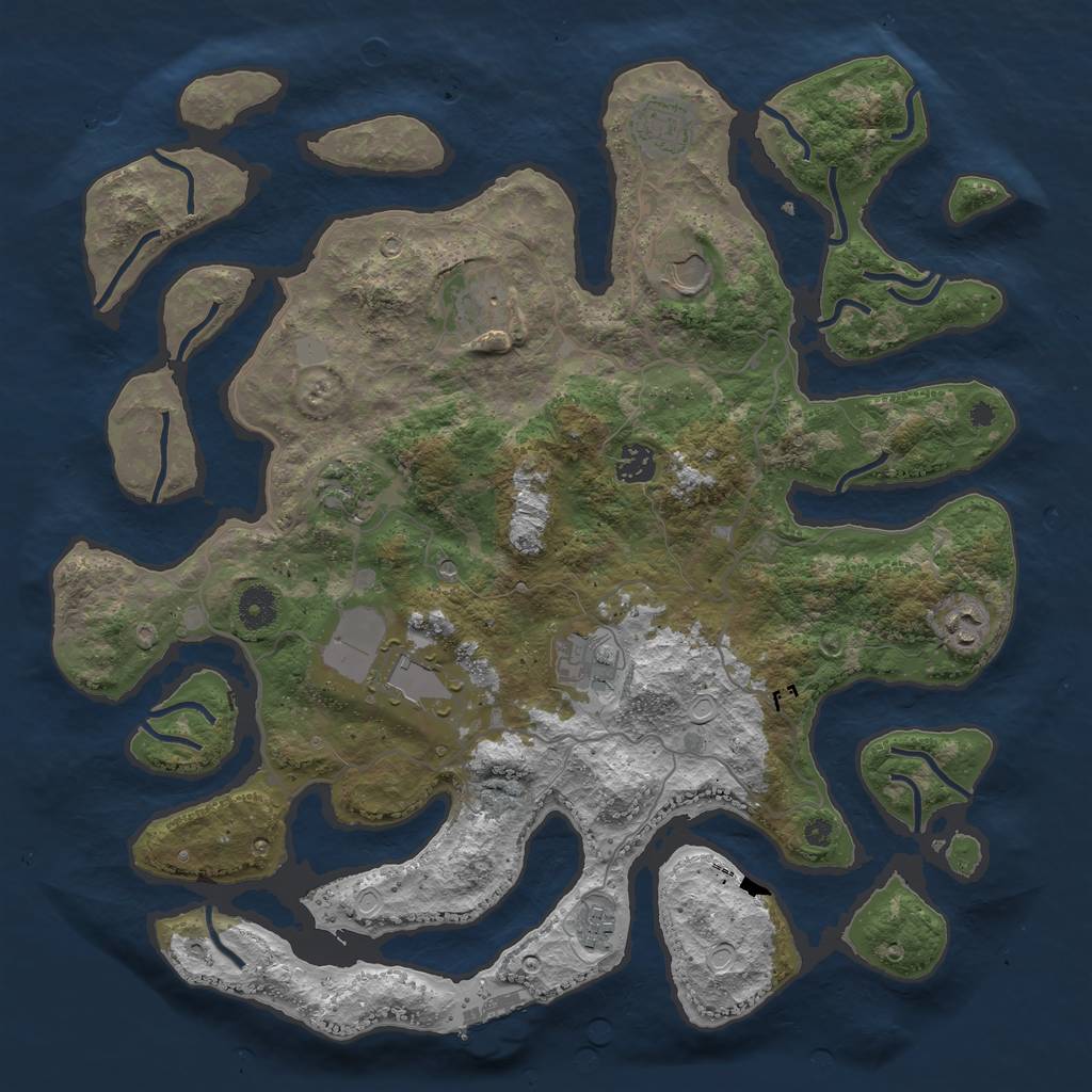 Rust Map: Procedural Map, Size: 4000, Seed: 138178, 16 Monuments