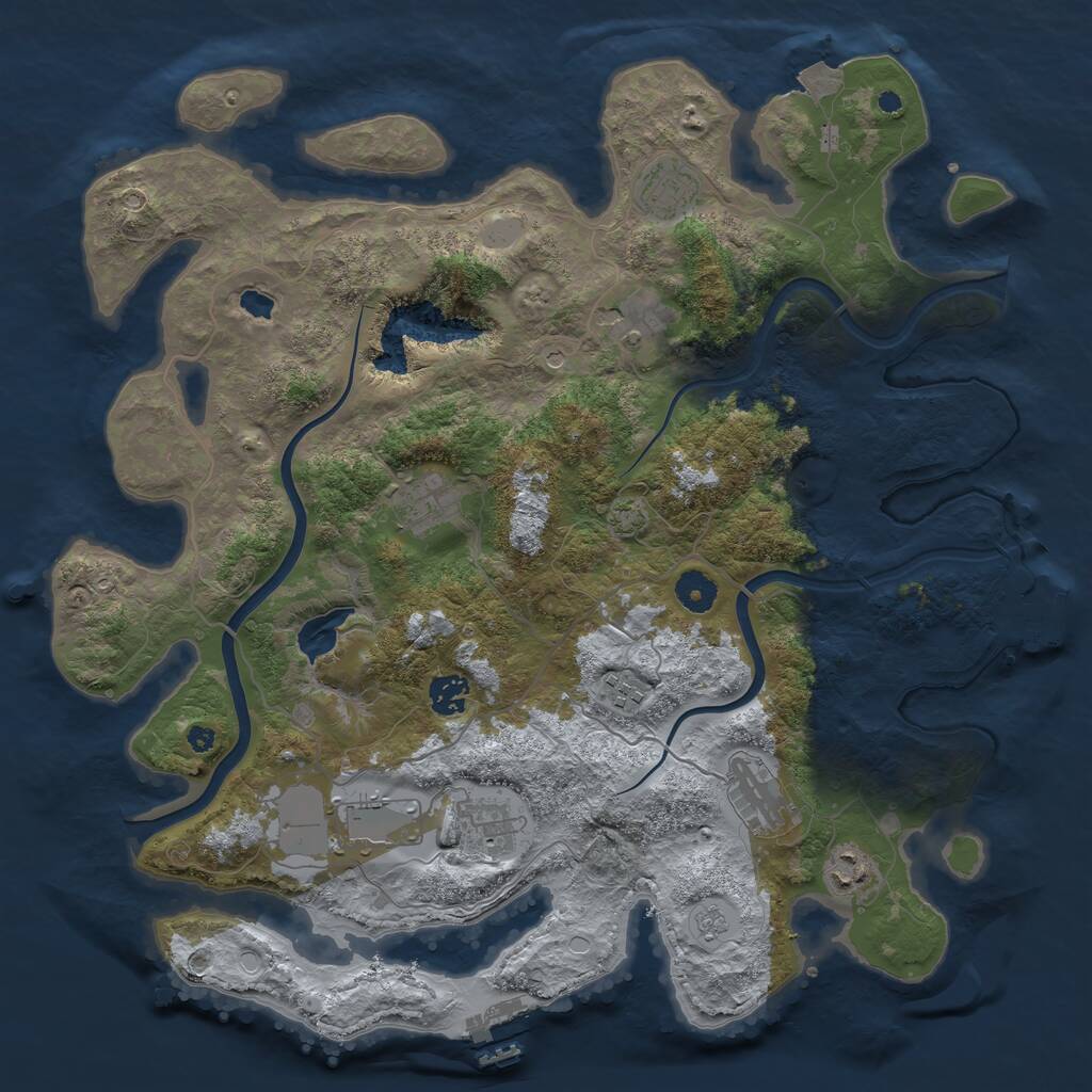 Rust Map: Procedural Map, Size: 4000, Seed: 138178, 15 Monuments