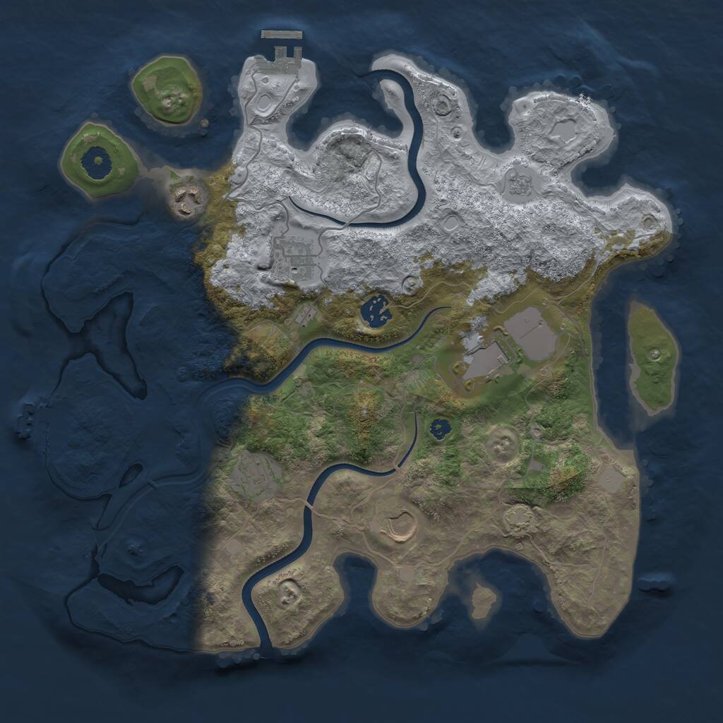 Rust Map: Procedural Map, Size: 3550, Seed: 479724, 11 Monuments