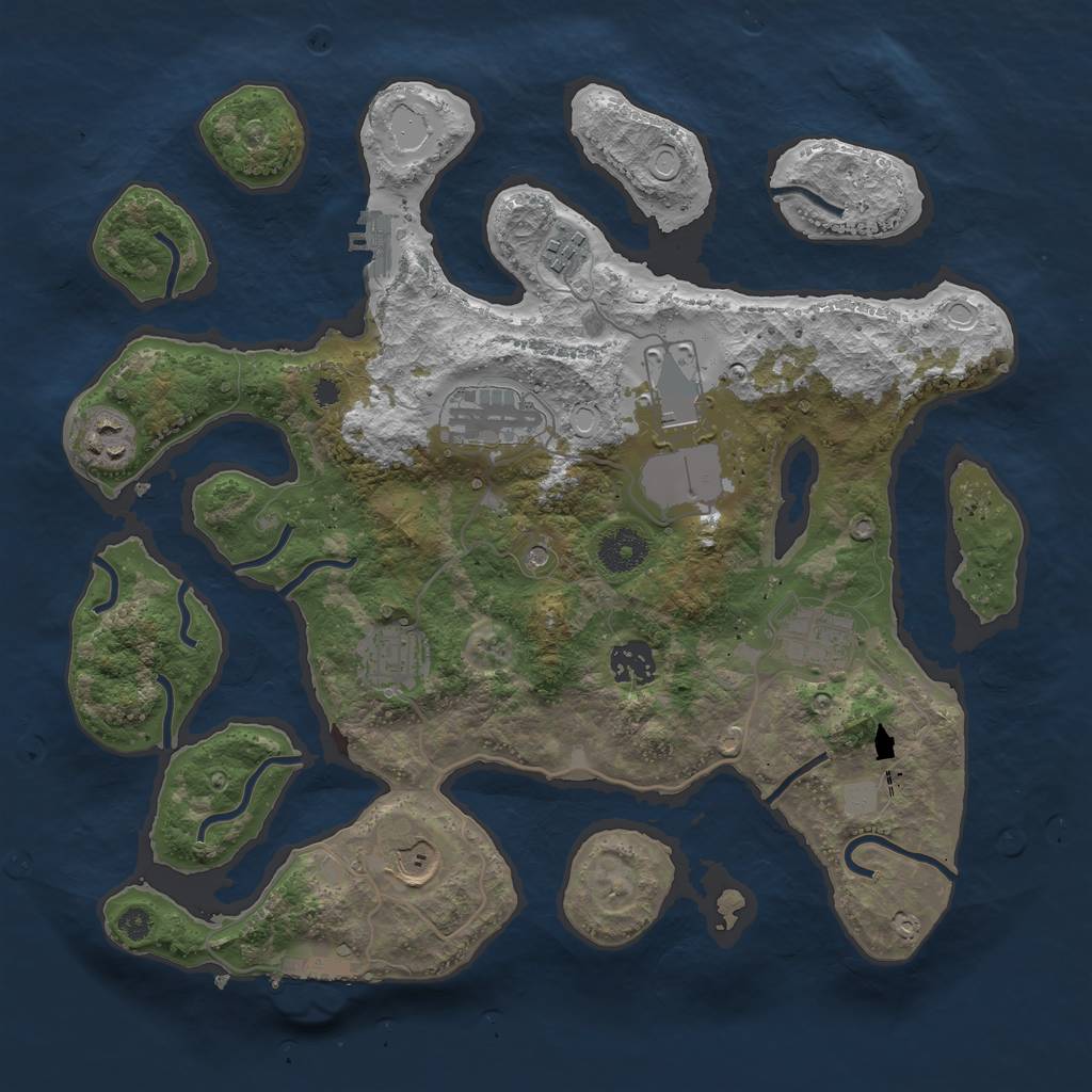 Rust Map: Procedural Map, Size: 3550, Seed: 479724, 16 Monuments
