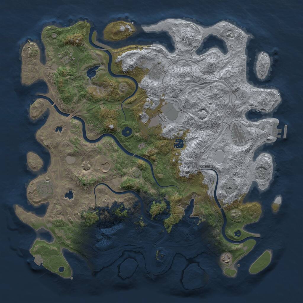 Rust Map: Procedural Map, Size: 4500, Seed: 6119131, 14 Monuments