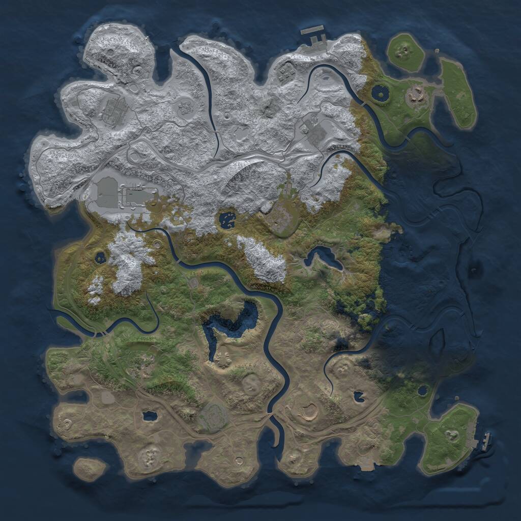 Rust Map: Procedural Map, Size: 4500, Seed: 792728, 16 Monuments