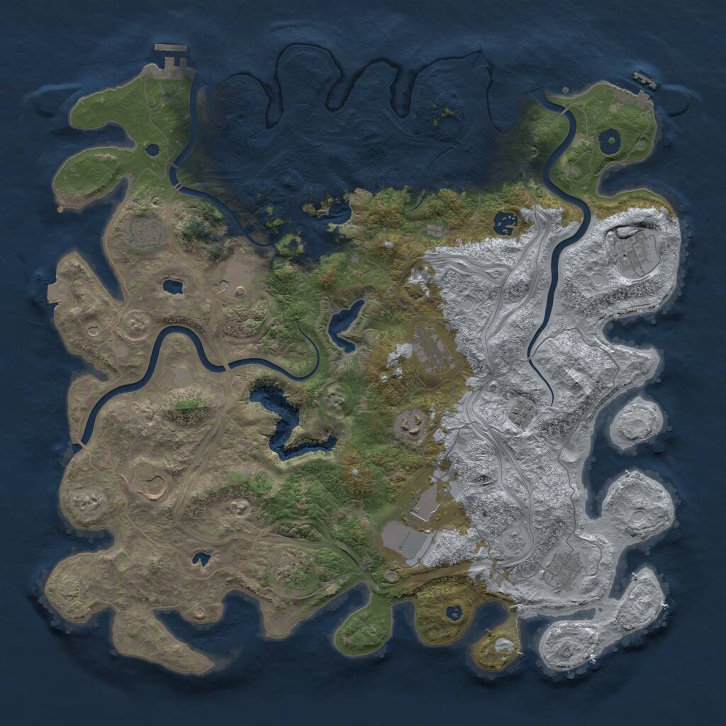 Rust Map: Procedural Map, Size: 4500, Seed: 768022, 17 Monuments