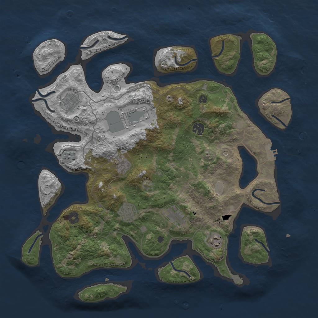 Rust Map: Procedural Map, Size: 4000, Seed: 892955, 15 Monuments