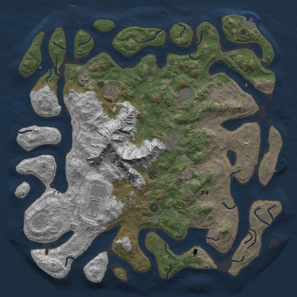 Rust Map: Procedural Map, Size: 5000, Seed: 1982142604, 19 Monuments