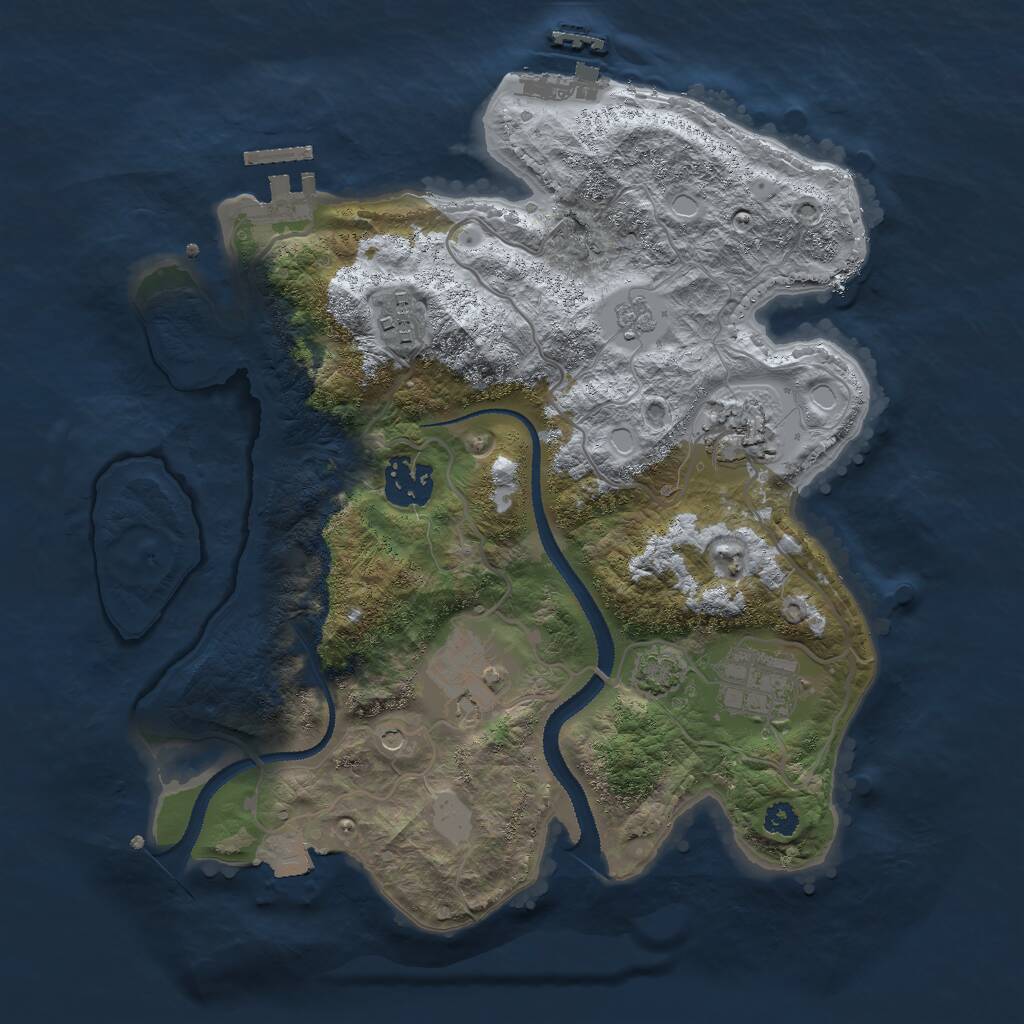 Rust Map: Procedural Map, Size: 3000, Seed: 218300693, 11 Monuments