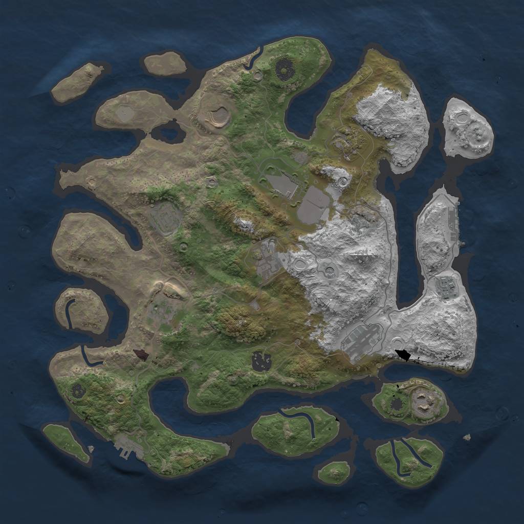 Rust Map: Procedural Map, Size: 3750, Seed: 5623464, 18 Monuments