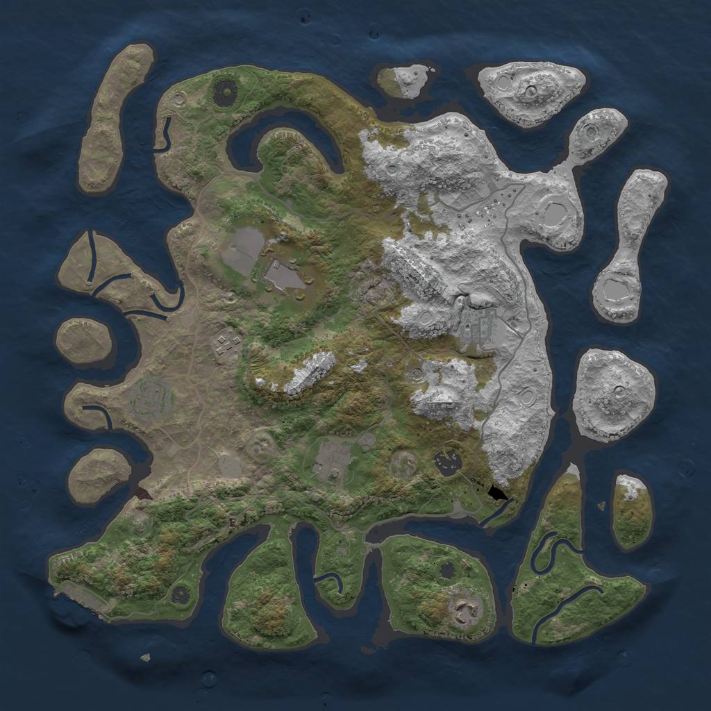 Rust Map: Procedural Map, Size: 4000, Seed: 911553888, 14 Monuments