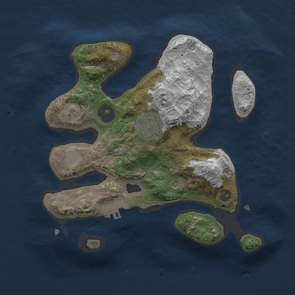 Rust Map: Procedural Map, Size: 2500, Seed: 133769, 8 Monuments