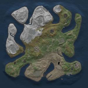 Thumbnail Rust Map: Procedural Map, Size: 3500, Seed: 1287275197, 17 Monuments