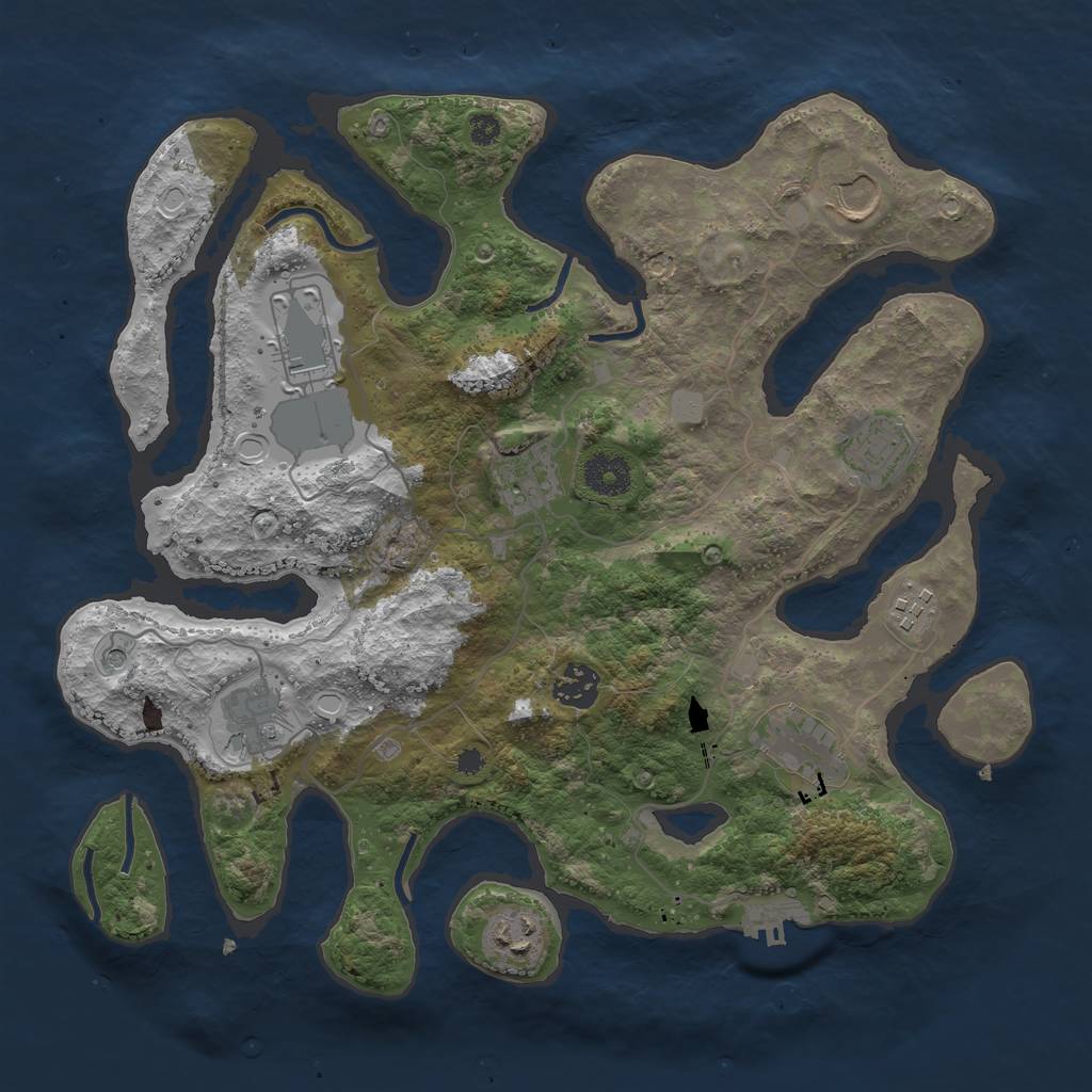 Rust Map: Procedural Map, Size: 3550, Seed: 448798, 16 Monuments
