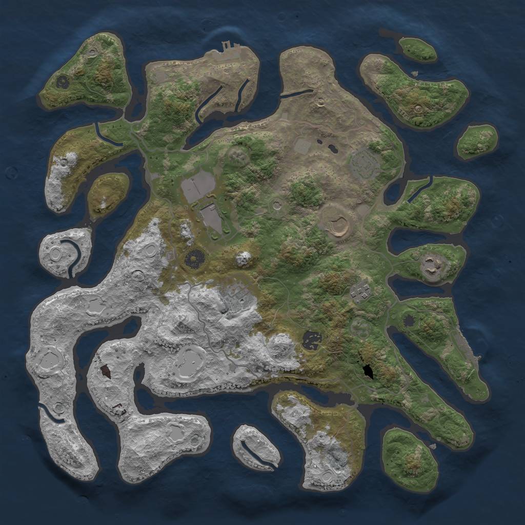 Rust Map: Procedural Map, Size: 4000, Seed: 59331, 15 Monuments