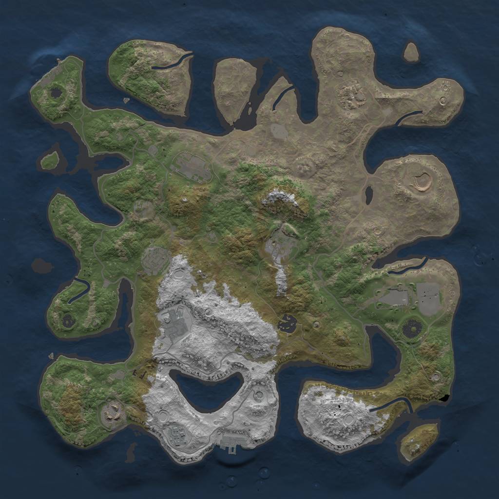 Rust Map: Procedural Map, Size: 4000, Seed: 924226, 18 Monuments