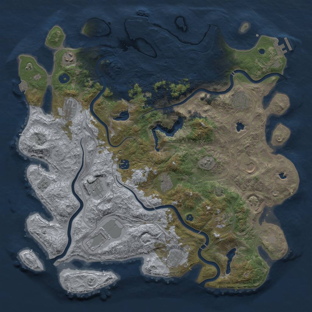 Rust Map: Procedural Map, Size: 4500, Seed: 1473082, 17 Monuments