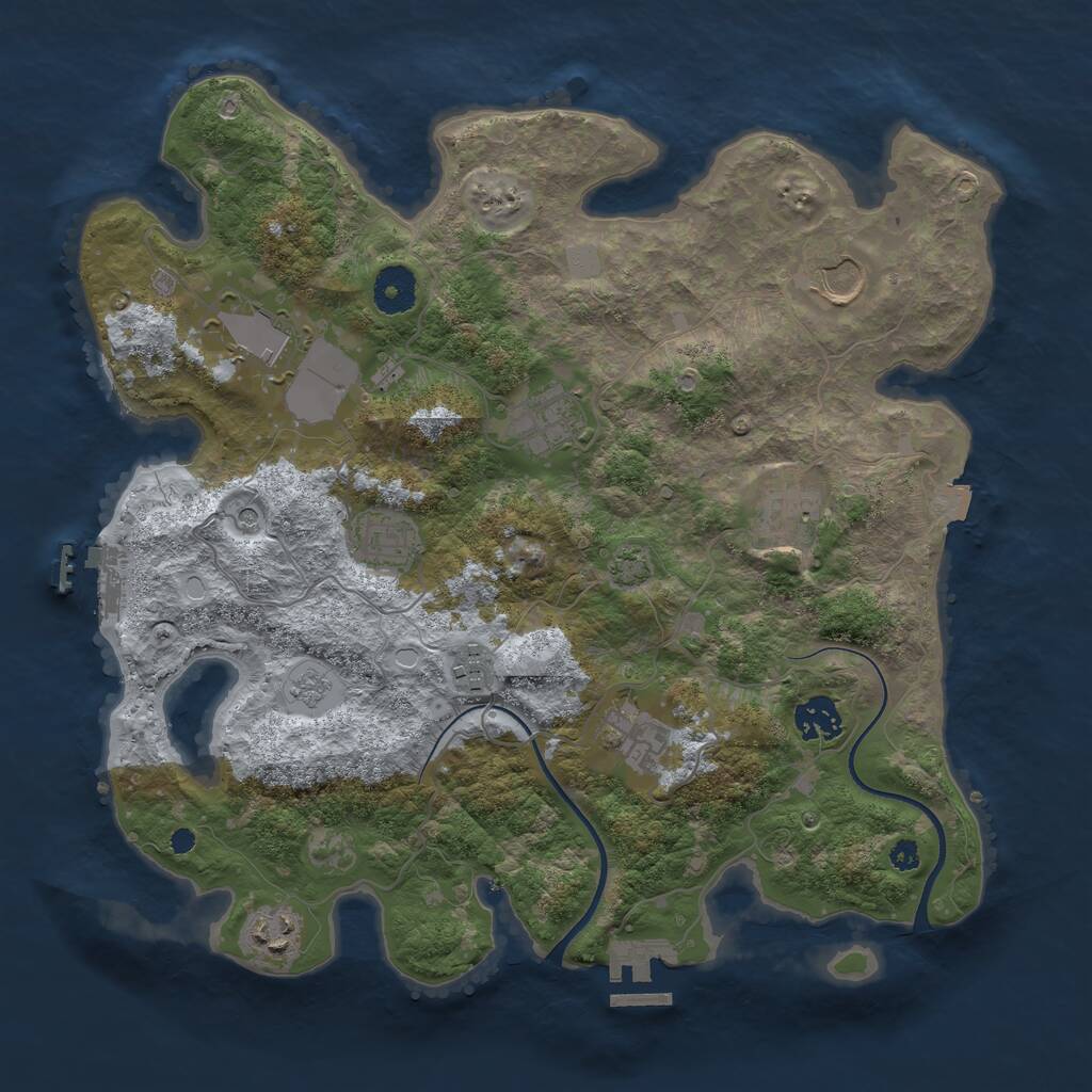 Rust Map: Procedural Map, Size: 3550, Seed: 88605, 15 Monuments