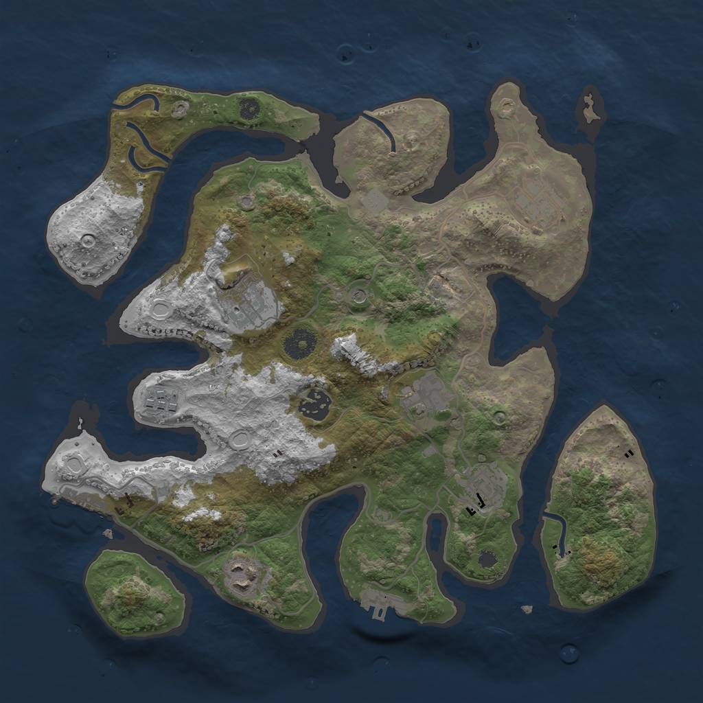 Rust Map: Procedural Map, Size: 3400, Seed: 50001, 15 Monuments