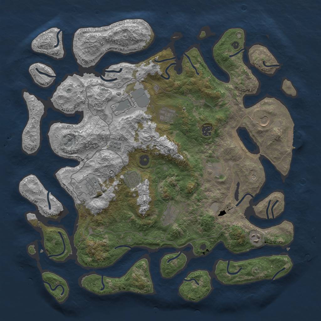 Rust Map: Procedural Map, Size: 4500, Seed: 1656913, 17 Monuments