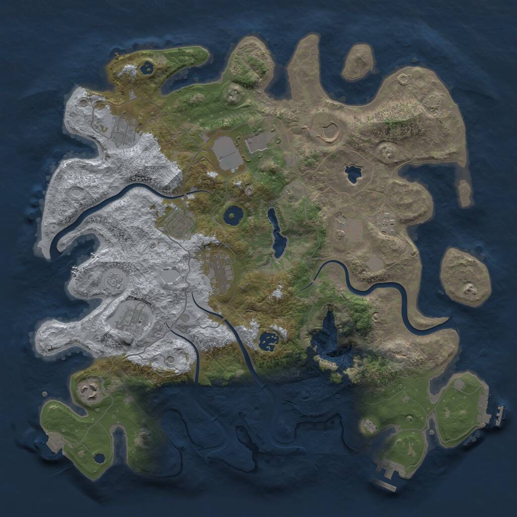 Rust Map: Procedural Map, Size: 4000, Seed: 389796, 16 Monuments