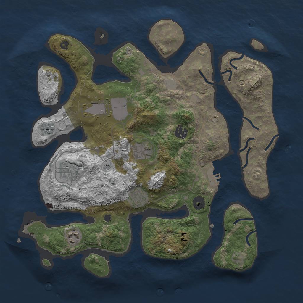 Rust Map: Procedural Map, Size: 3500, Seed: 986100, 14 Monuments