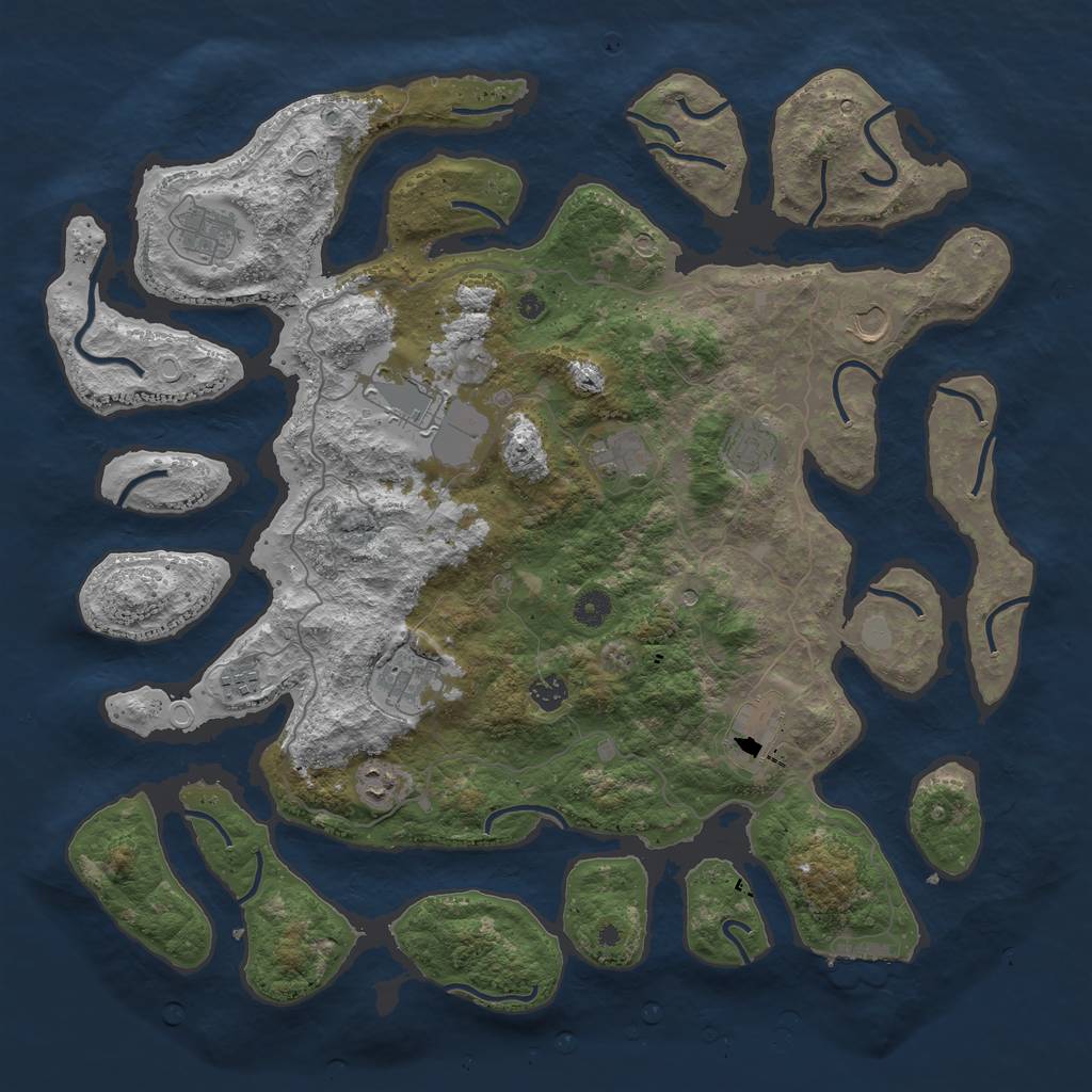 Rust Map: Procedural Map, Size: 4500, Seed: 179137, 17 Monuments