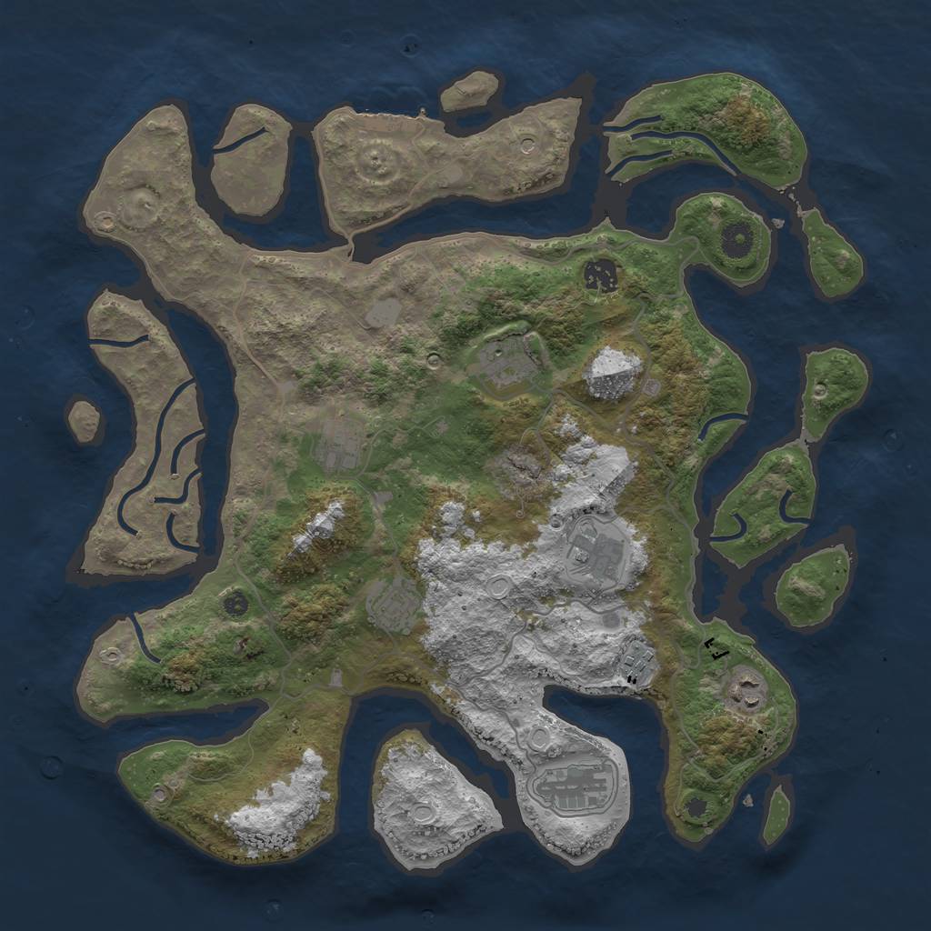Rust Map: Procedural Map, Size: 4000, Seed: 923754, 15 Monuments