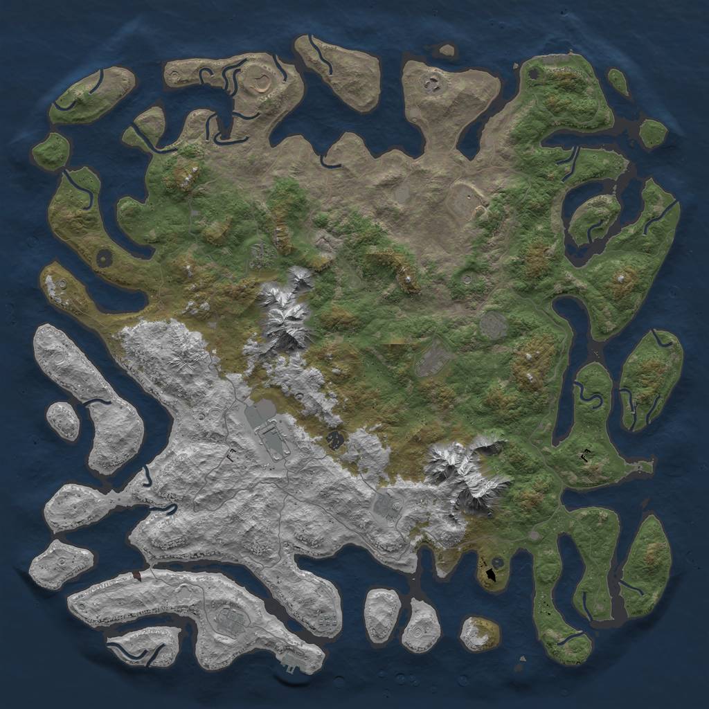 Rust Map: Procedural Map, Size: 6000, Seed: 103143102, 19 Monuments