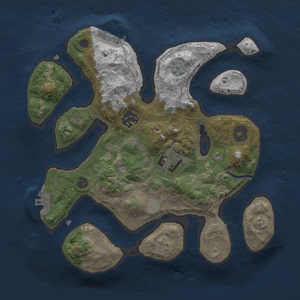 Rust Map: Procedural Map, Size: 2800, Seed: 2147483645, 11 Monuments