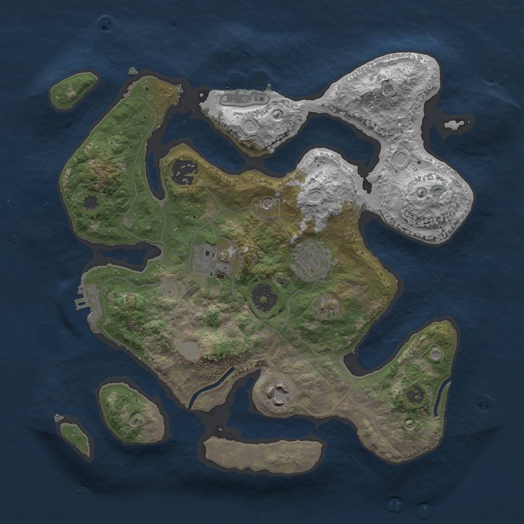 Rust Map: Procedural Map, Size: 3000, Seed: 28, 12 Monuments