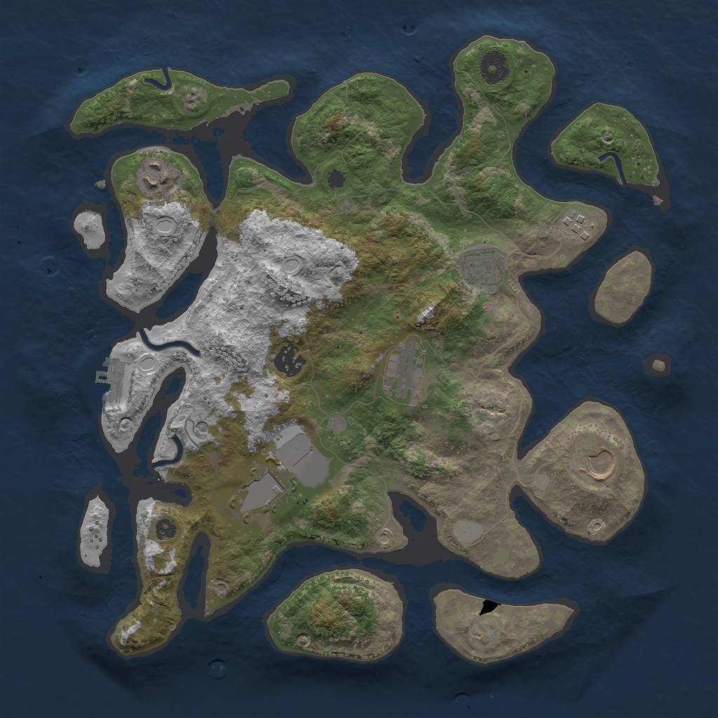 Rust Map: Procedural Map, Size: 3550, Seed: 918209, 14 Monuments