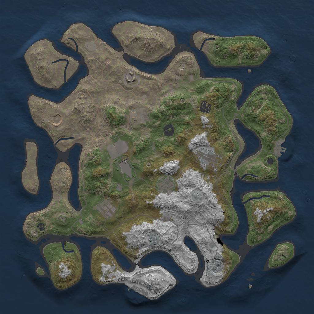 Rust Map: Procedural Map, Size: 4000, Seed: 771492, 17 Monuments