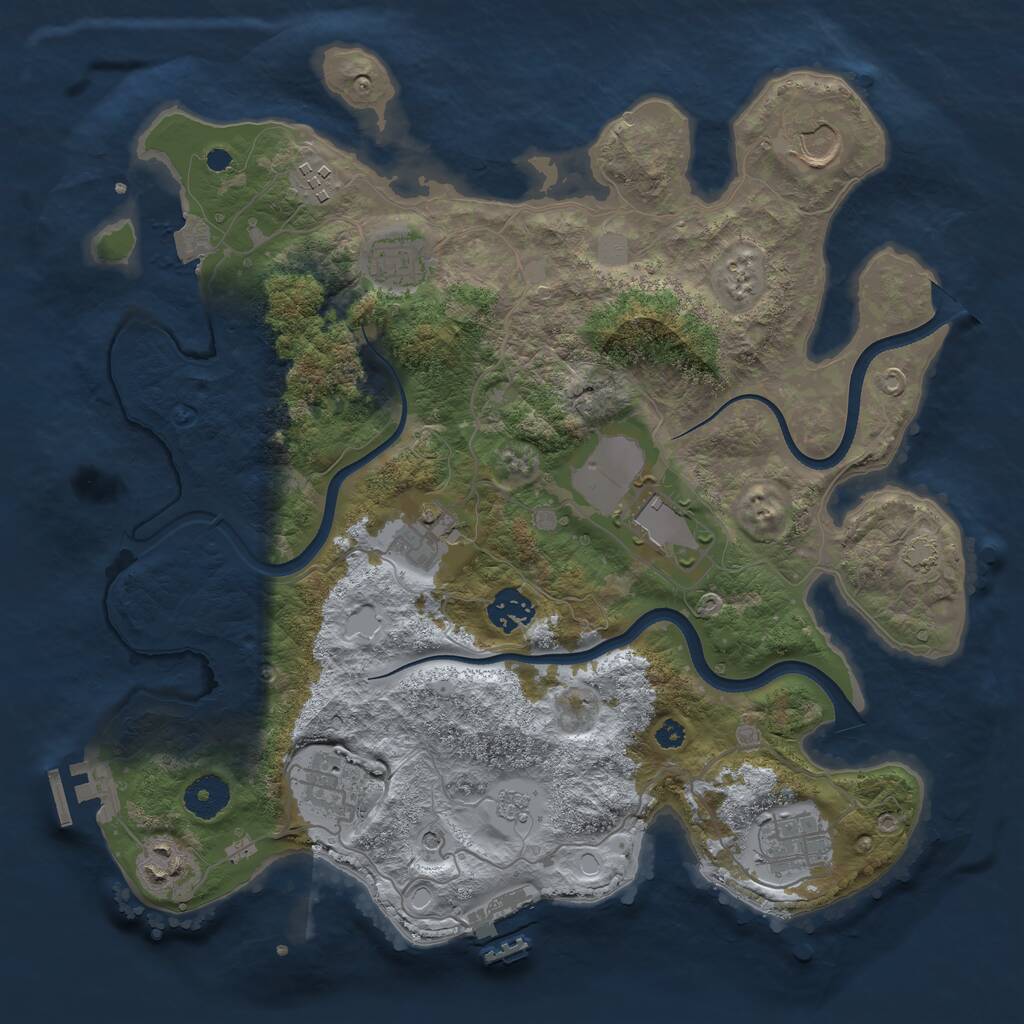 Rust Map: Procedural Map, Size: 3550, Seed: 924226, 15 Monuments