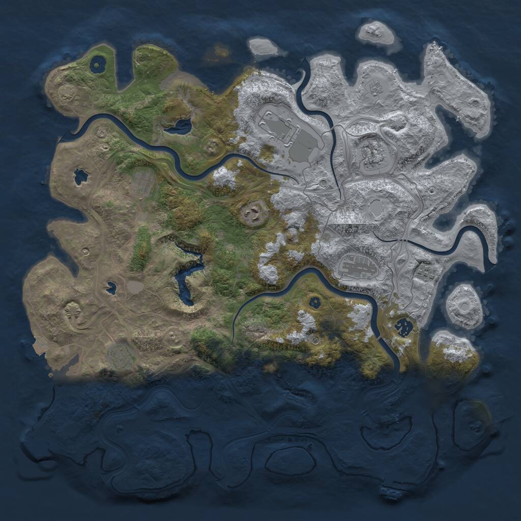 Rust Map: Procedural Map, Size: 4500, Seed: 1555986258, 14 Monuments
