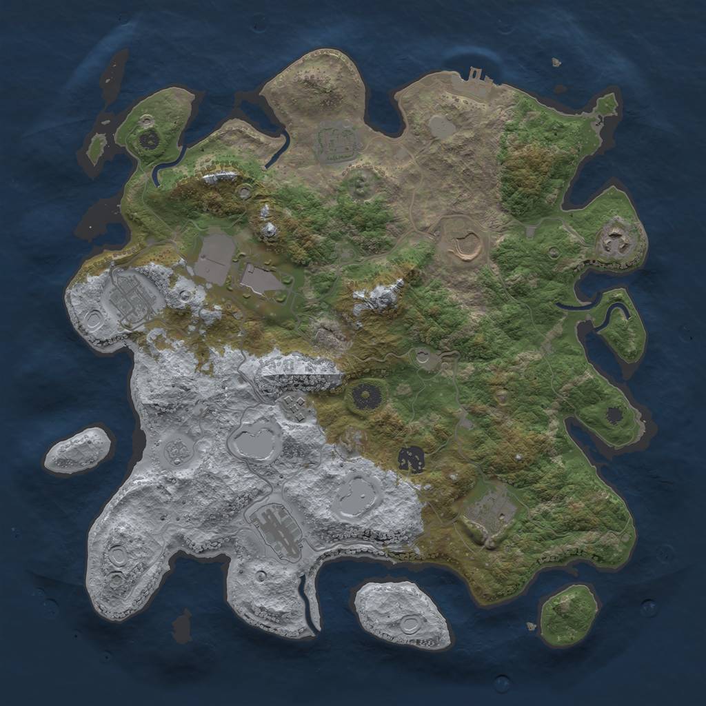 Rust Map: Procedural Map, Size: 3750, Seed: 846506704, 15 Monuments