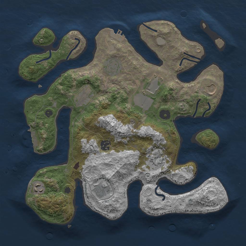 Rust Map: Procedural Map, Size: 3500, Seed: 138808181, 16 Monuments