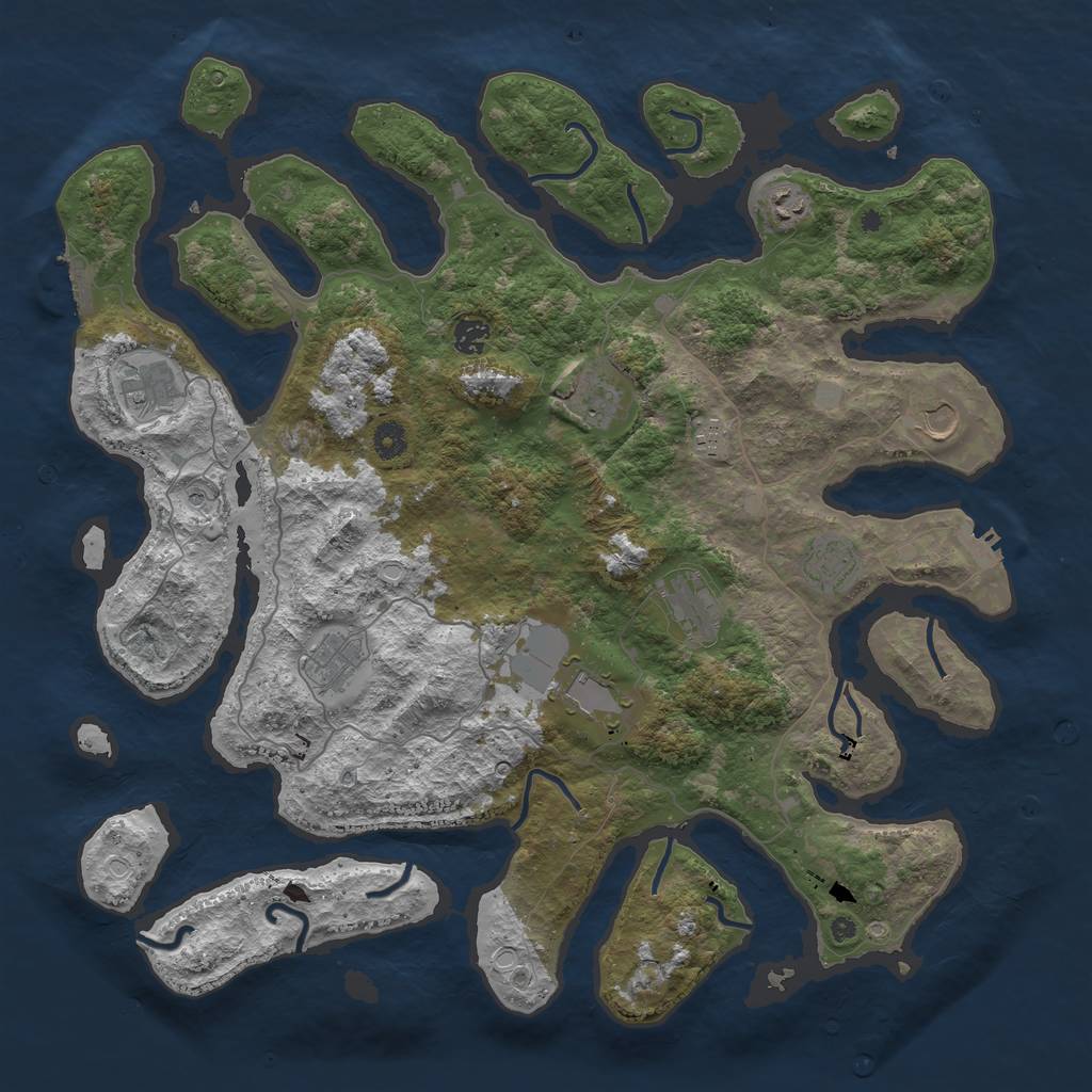 Rust Map: Procedural Map, Size: 4500, Seed: 446297964, 18 Monuments