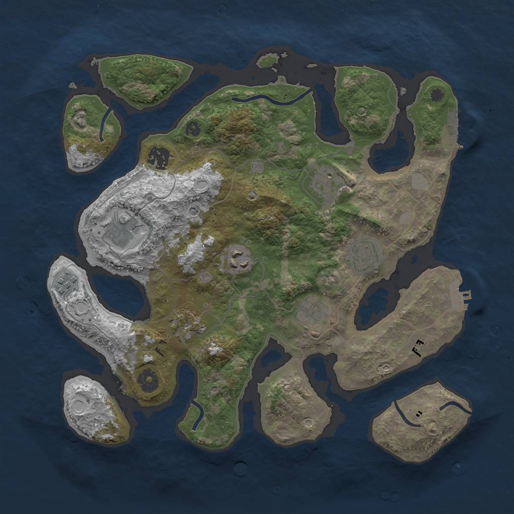 Rust Map: Procedural Map, Size: 3465, Seed: 22602, 16 Monuments