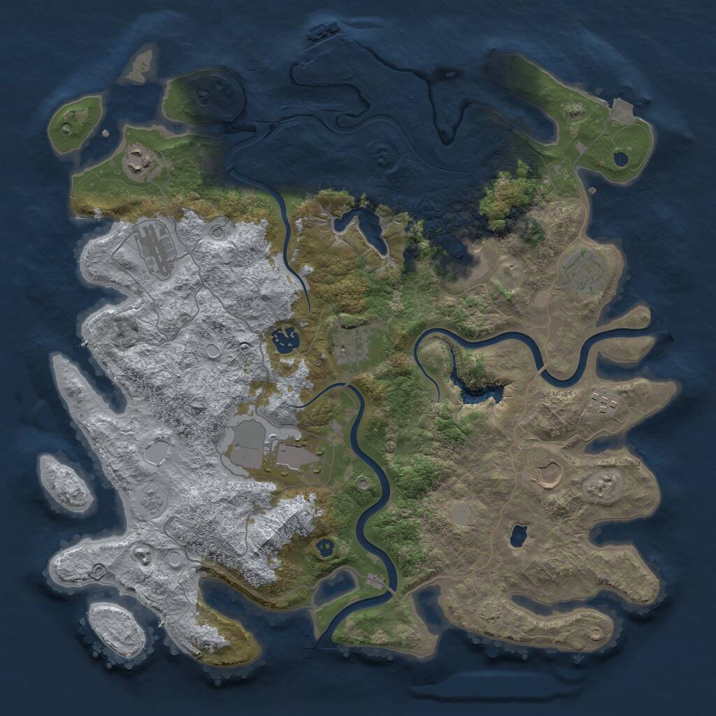 Rust Map: Procedural Map, Size: 4000, Seed: 147926, 14 Monuments