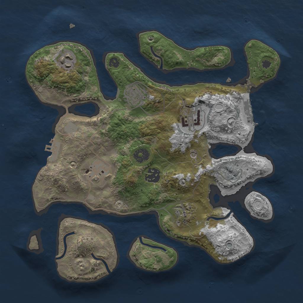 Rust Map: Procedural Map, Size: 3000, Seed: 1624376007, 14 Monuments